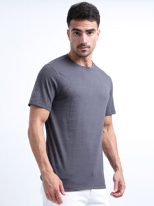 Men’s Round Neck Printed T-Shirt Grey