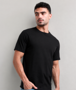 Men’s Round Neck Printed T-Shirt Black